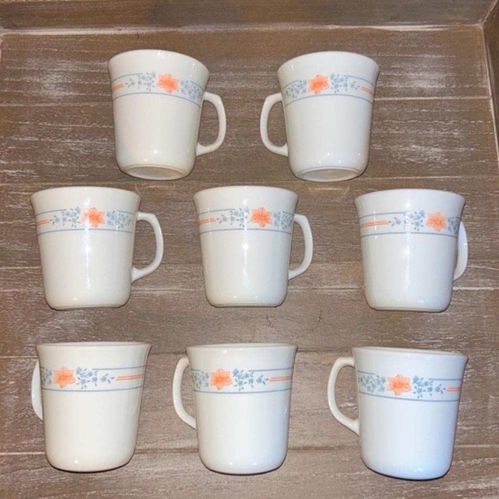 8 Vintage Corning Mugs